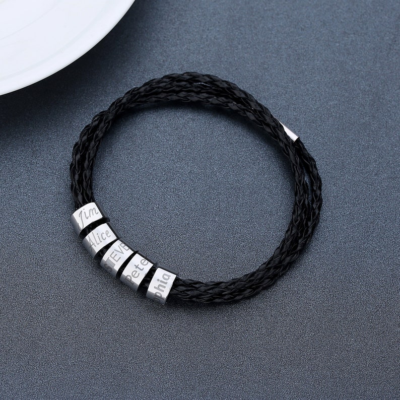 Personalized Family Names Men Bracelet With Custom Engrave Etsy