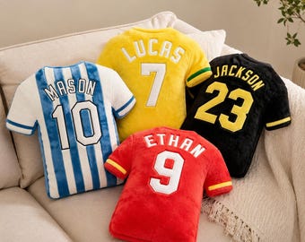 Personalized Photo Basketball Jersey Pillow Sports Pillows with Name Number Stuffed Pillow