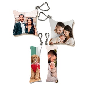 Portachiavi con cuscino per animali domestici fai da te con foto personalizzata Portachiavi con cuscino per foto personalizzato Giocattoli Bambole Peluche Ciondolo per borsa Regali di Natale