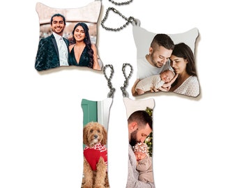 Personalized Photo DIY Pet Pillow Keychain Custom Photo Pillow Keychain Toys Dolls Stuffed Animal Bag Pendant Christmas Gifts