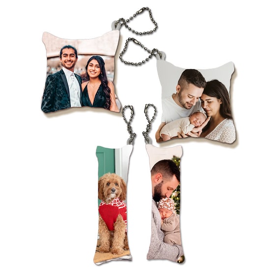 Personalized Photo DIY Pet Pillow Keychain Custom Photo Pillow Keychain Toys Dolls Stuffed Animal Bag Pendant Christmas Gifts