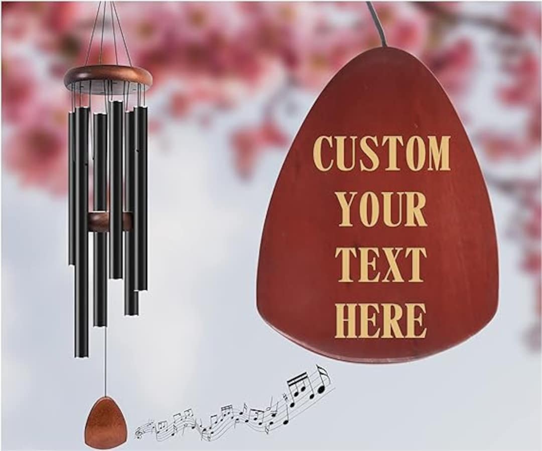 Personalized Engraved Wind Chimes Memorial Handcrafted & Custom Wind