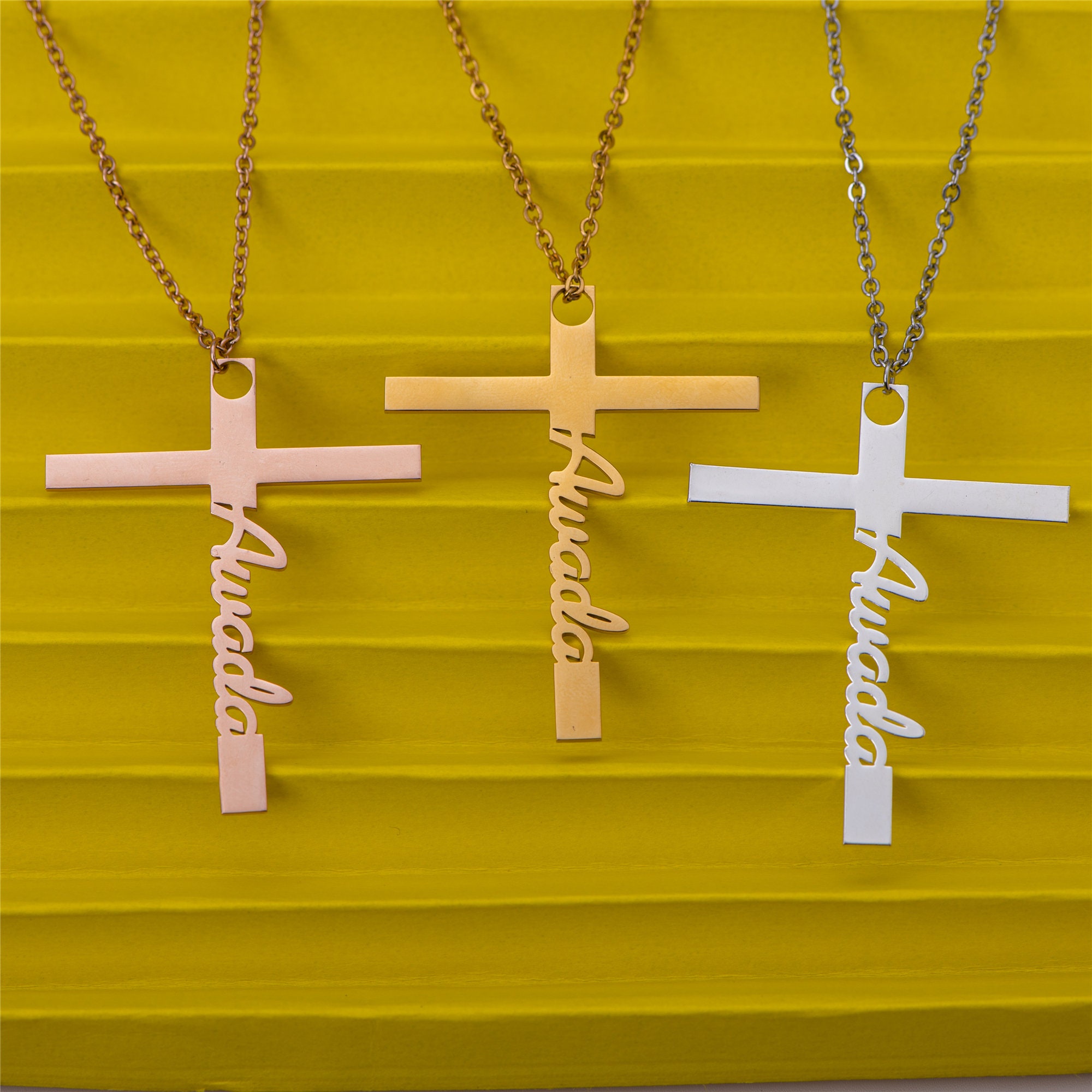 Personalized Name Cross Pendant 
