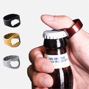 Personalized Ring Bottle Opener Stainless Steel Beer Bottle Opener Colorful Finger Bottle Opener for Party Family Gift Supplies