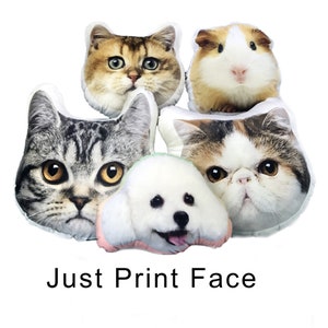 Personalized Pillow DIY Cat Pet Photo Homemade Cat Head Custom Pillow Animal Cat Shaped 3D Cushion Just Print Face