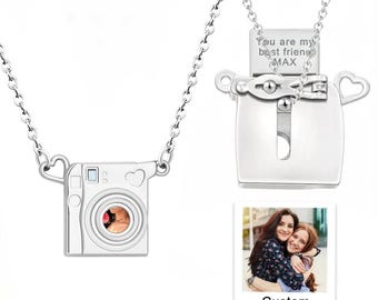 Custom Photos Camera Necklace, Personalized Images Camera Name Necklace, Gifts For Women Girls Wedding Jewelry