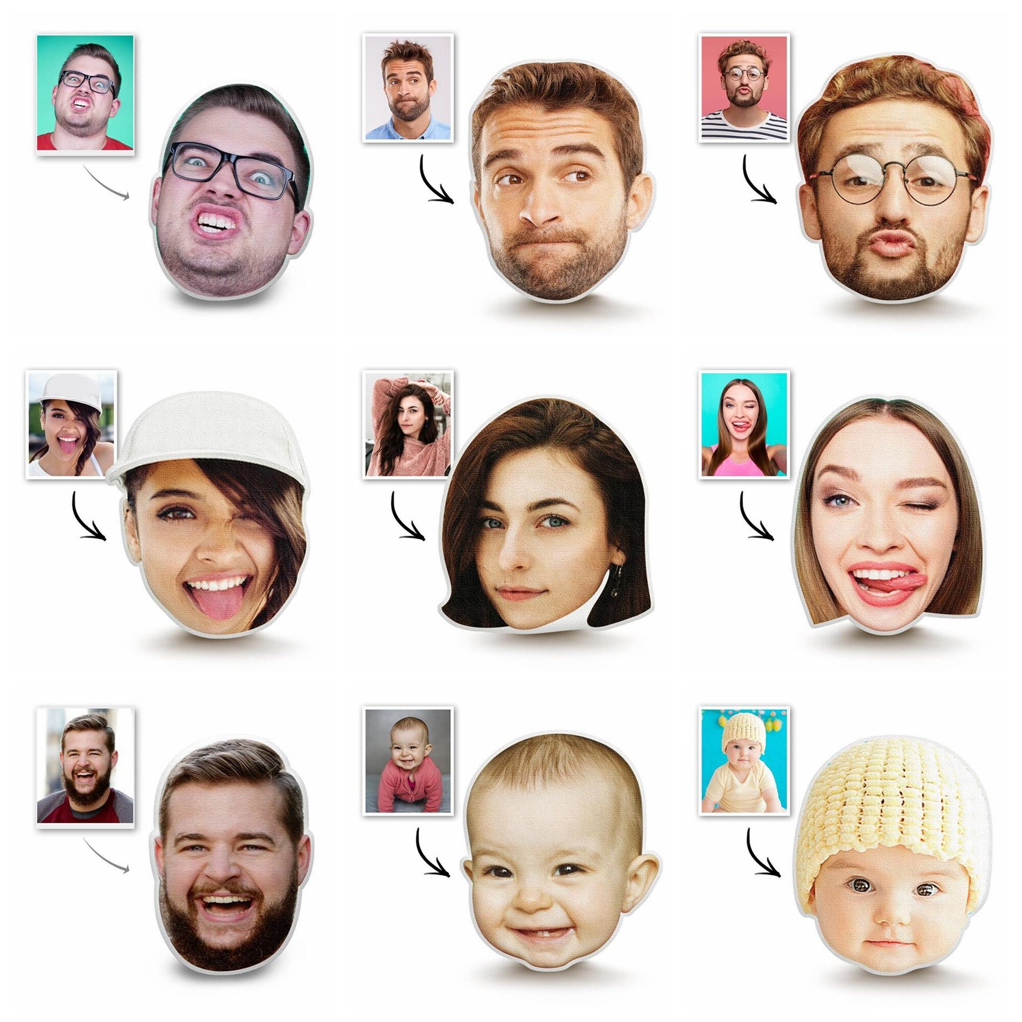 Custom Head Photo Face Pillow 3D Portrait Pillow Personalized Etsy