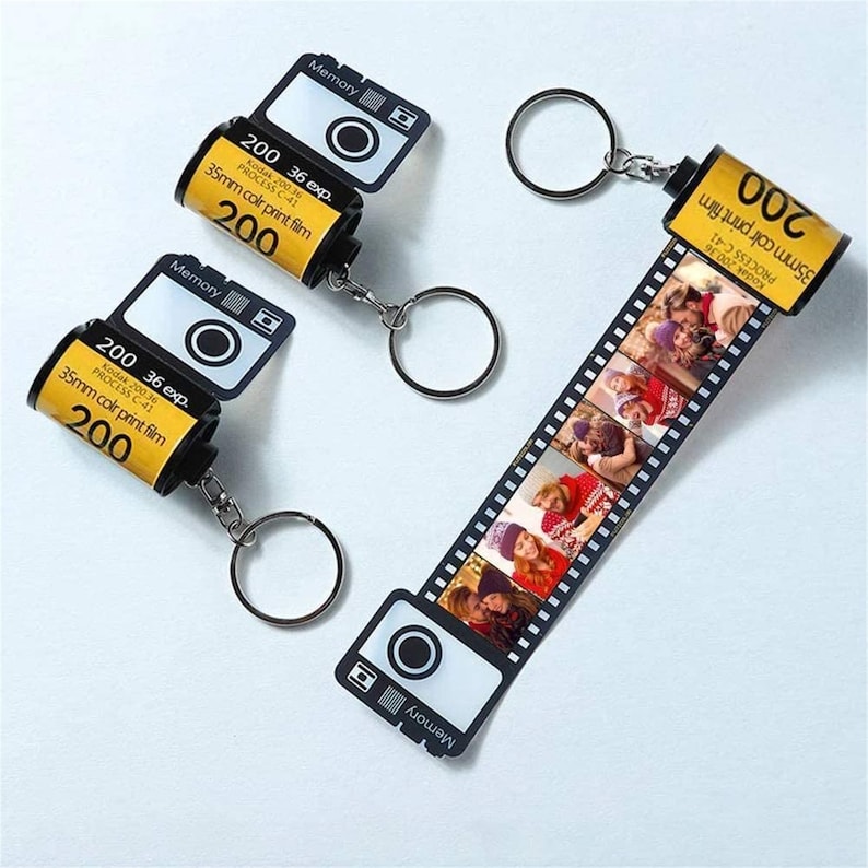 Personalized Camera Film Roll Photo Album Keychain DIY Photo Etsy