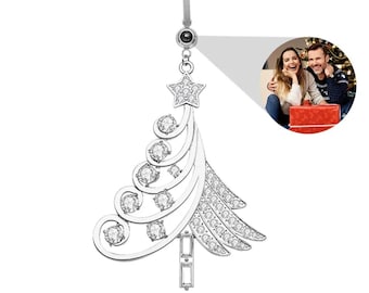Personalized Photo Projection Decoration Hanging, Custom Image Christmas Tree Diamond Ornaments, Christmas Gift