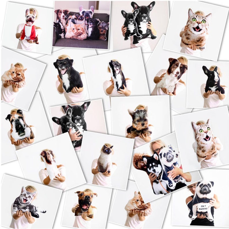 Personalized Photo DIY Pet Cushion Toys Dolls Stuffed Animal Pillow Sofa Car Decorative Pillow Custom Dog Cat Picture Cushion 4 inches/10cm