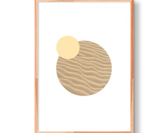 Impresión de arte abstracto de sol y arena / Arte geométrico / Arte moderno / Arte minimalista / Arte de pared / Arte minimalista / Impresión de bellas artes / Arte abstracto