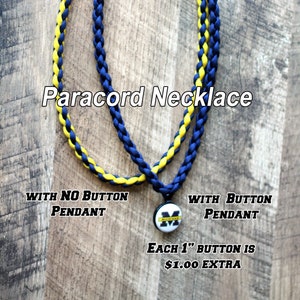 Handmade Braided Paracord Necklaces. Made with 550 Paracord. Perfect for sports teams of all ages image 1