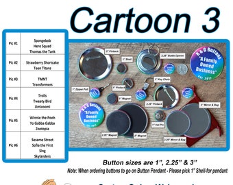 1 inch designs on Buttons also made for a unique interchangeable jewelry line