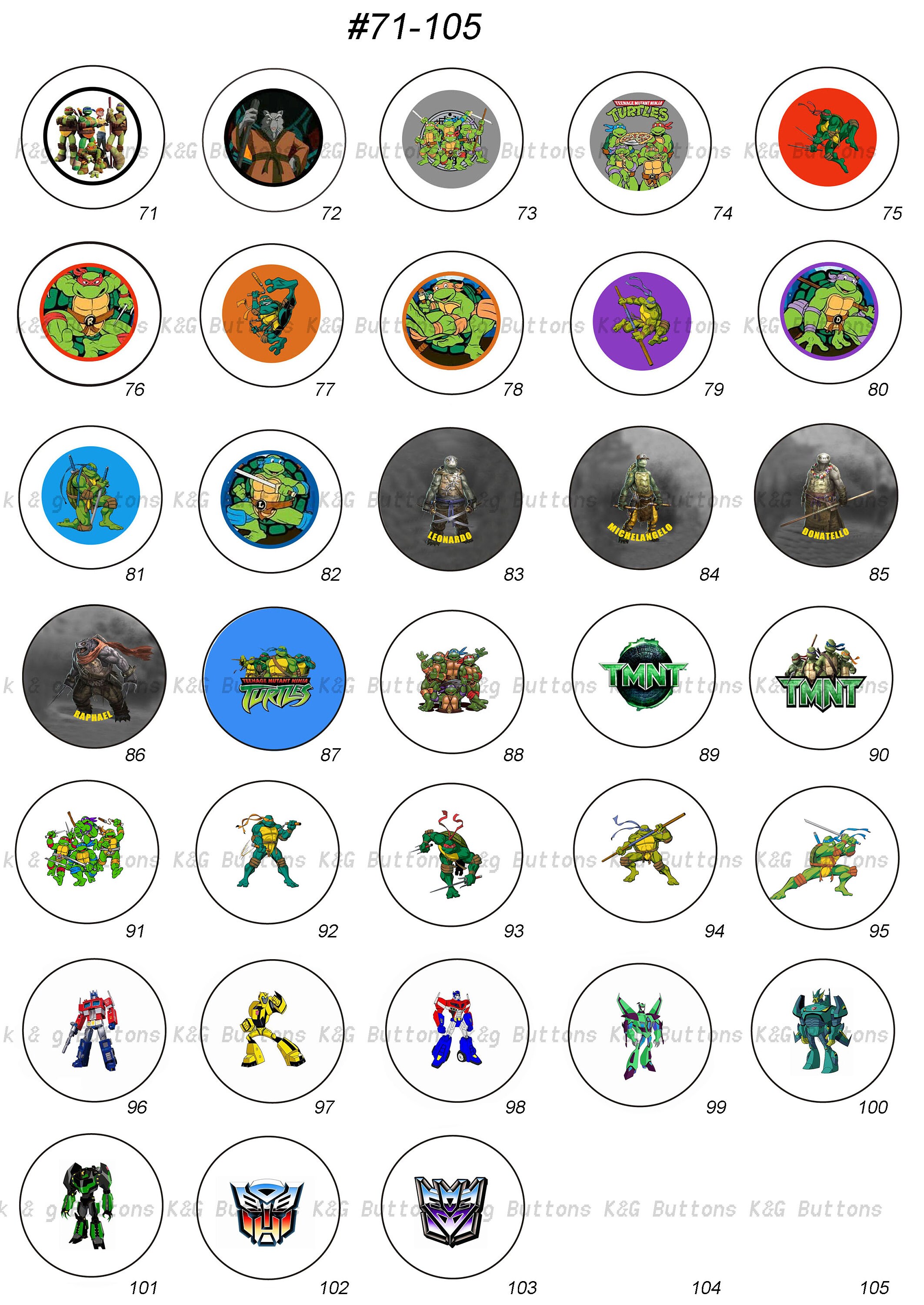 1 Inch Designs on Buttons Also Made for a Unique Interchangeable ...