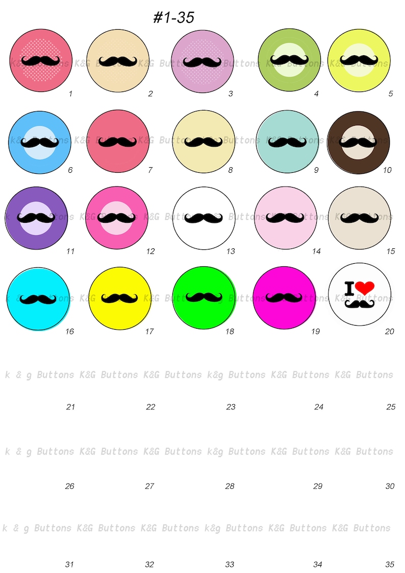 1 Inch Designs on Buttons - Etsy