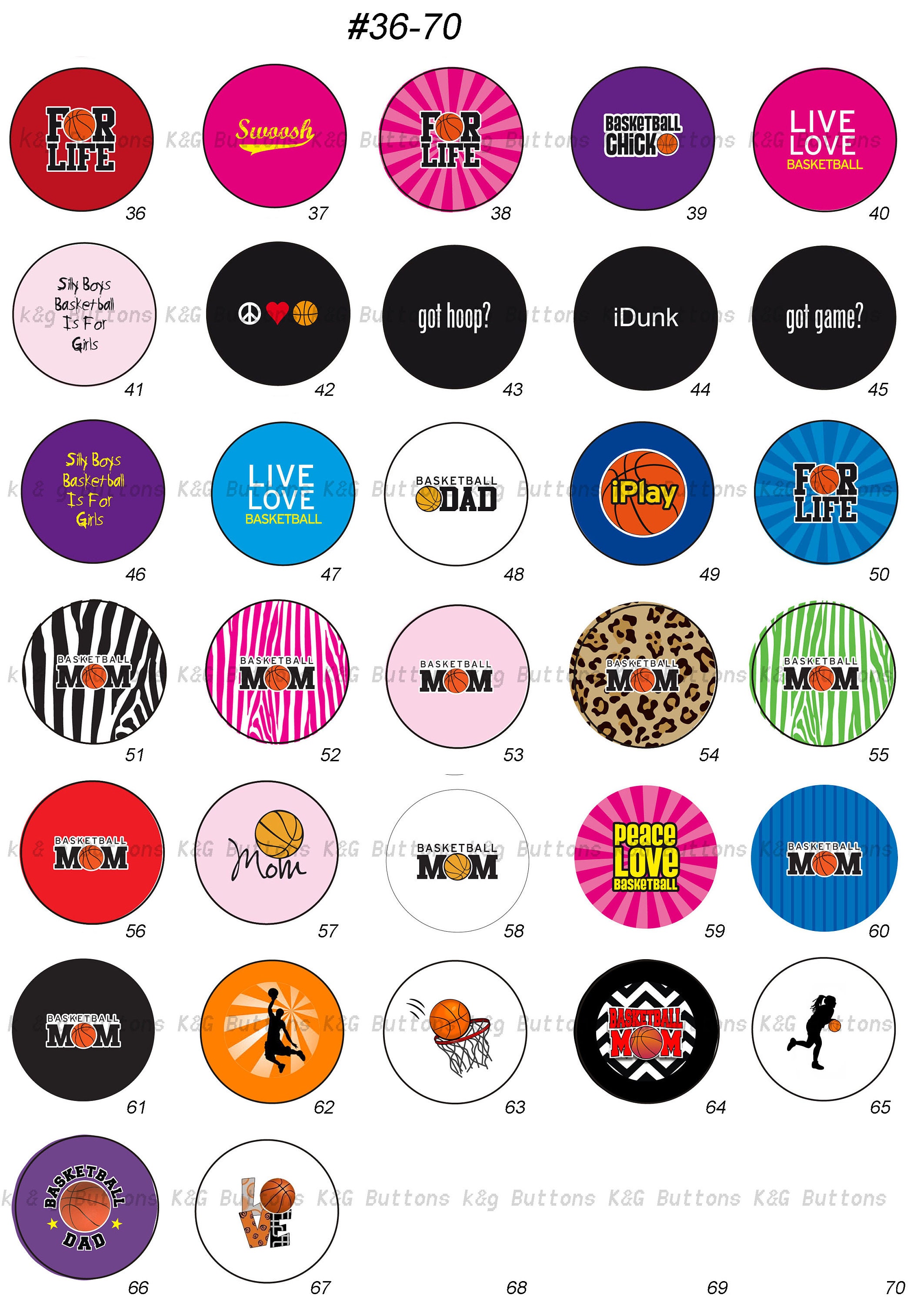 1 Inch Designs on Buttons - Etsy