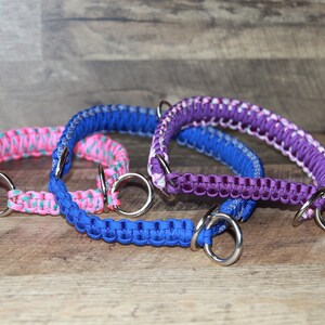 Handmade Paracord Dog collars, made with 550 Paracord, 2 designs slip & buckle image 2