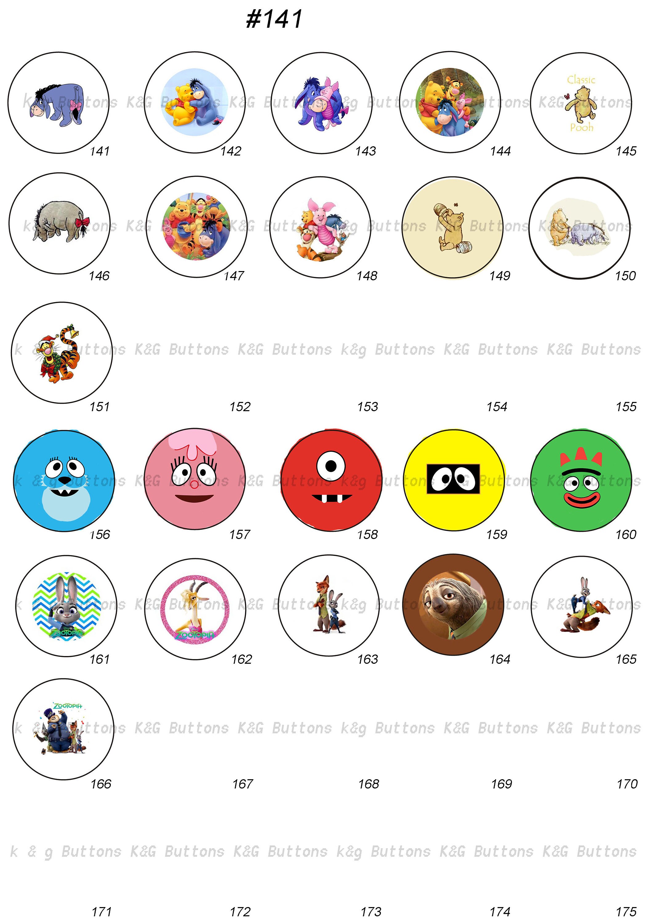 1 Inch Designs on Buttons Also Made for a Unique Interchangeable ...