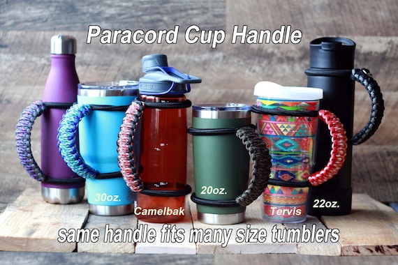 Paracord Cup Handle. Made With 550 Paracord & Bungee Shock Cord. Fits 20-32  Oz Yeti, Hydroflask, Tervis, Camelbak Fits Tumblers 