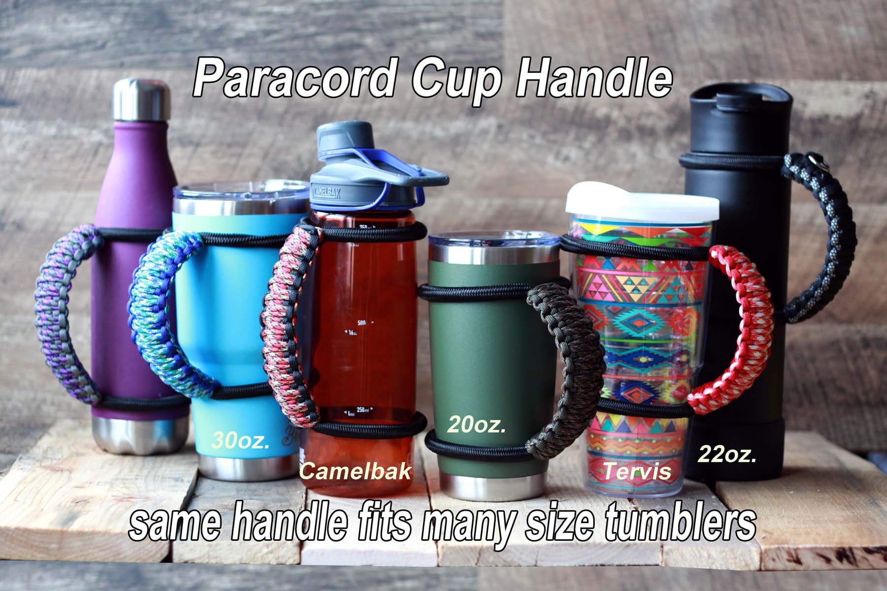 30 Oz Stanley Tumbler Paracord Handle Handle. Fits 30 Oz Stanley Cup,  Quencher Tumbler. 