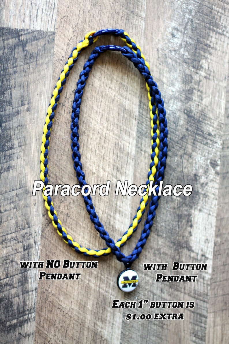 Handmade Braided Paracord Necklaces. Made with 550 Paracord. Perfect for sports teams of all ages image 1