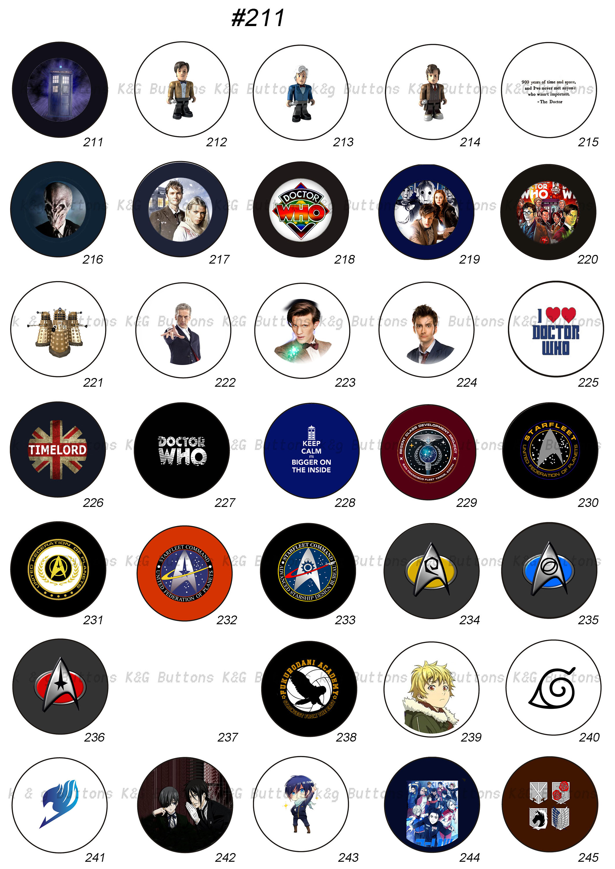 1 Inch Designs on Buttons - Etsy