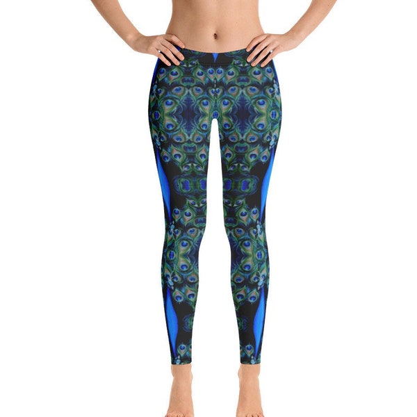 Peacock Print Leggings Etsy