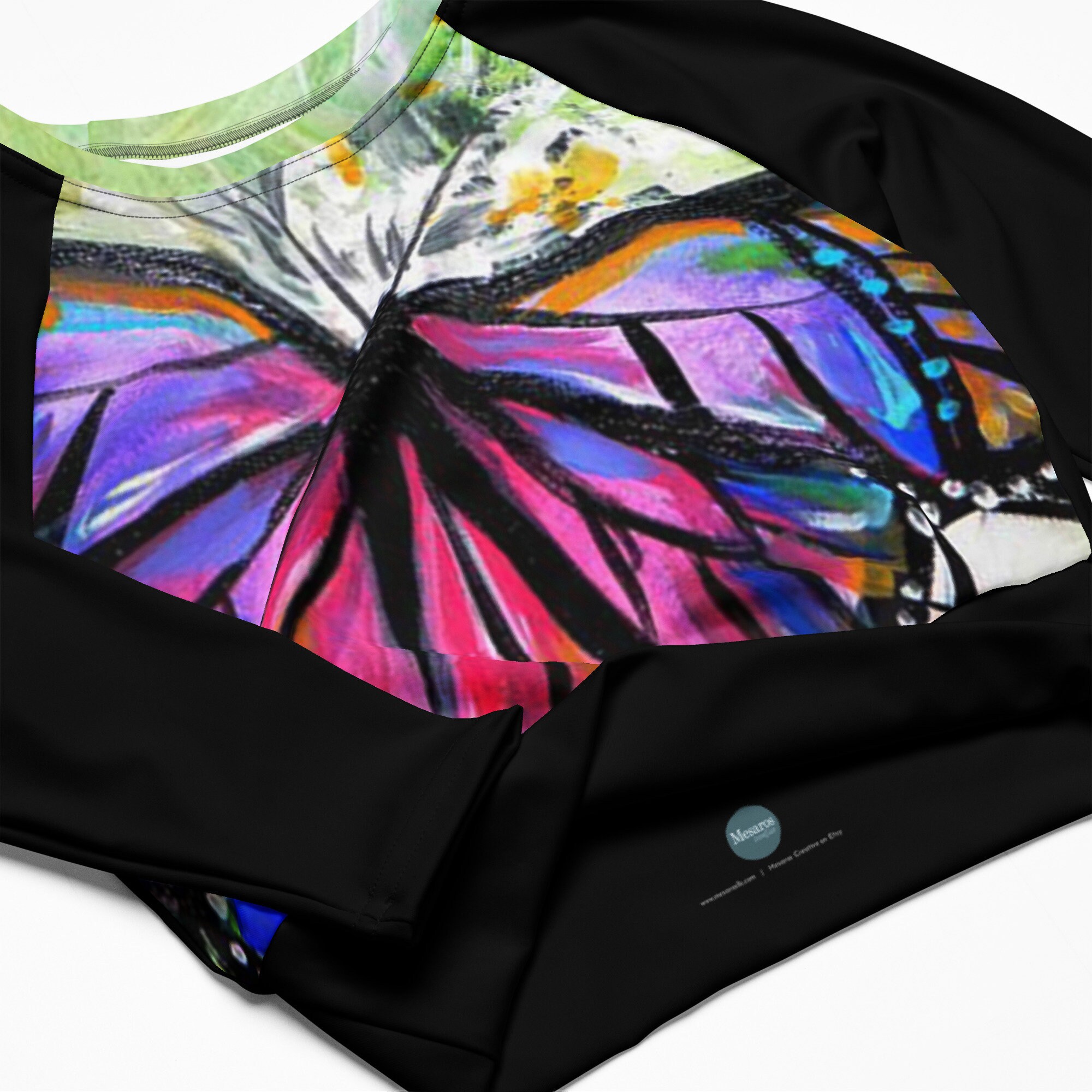 BATS RECYCLED LONG SLEEVE CROP TOP
