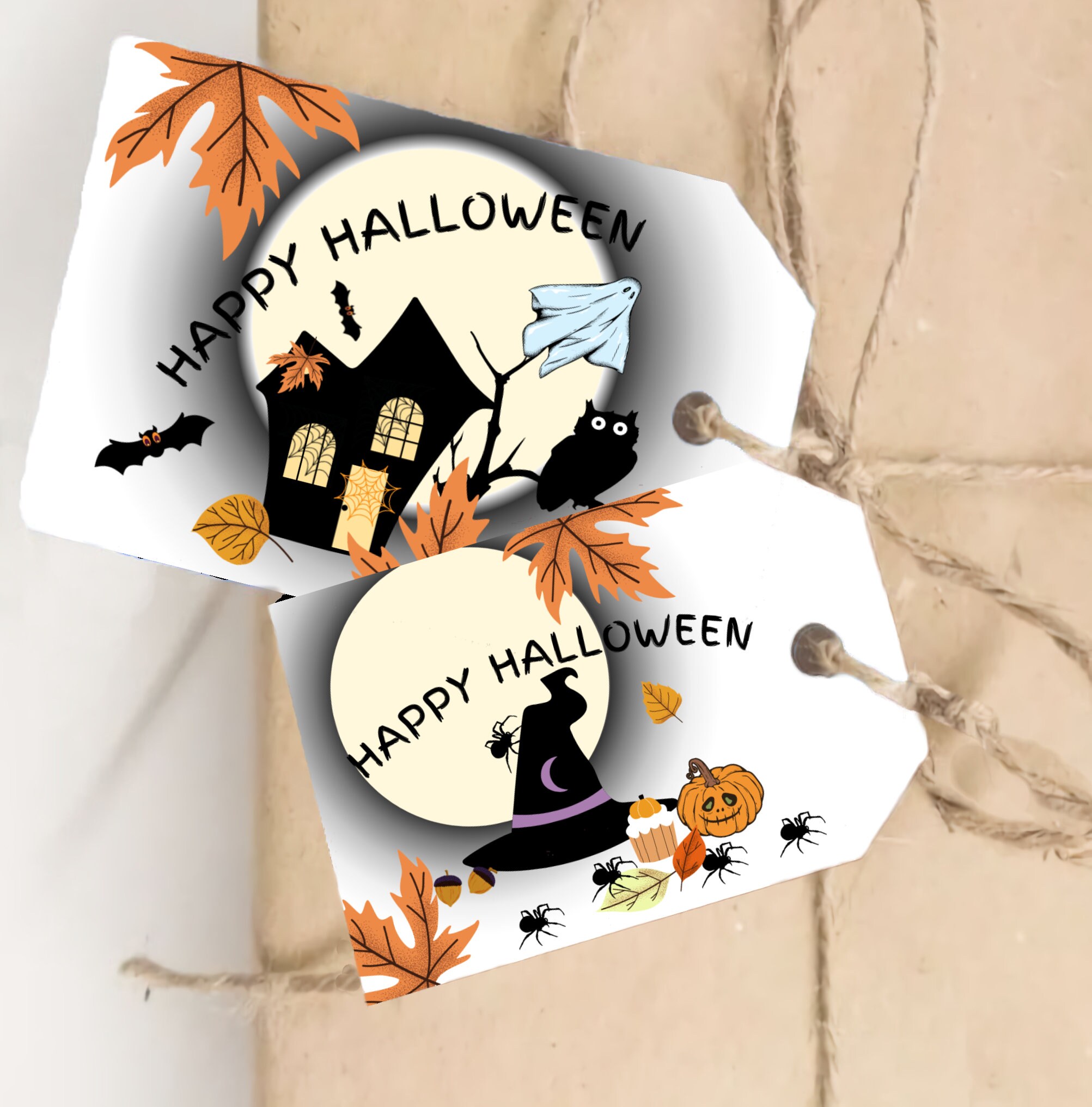 Halloween Treat Bag Tags Gift Tags for Halloween Halloween Etsy