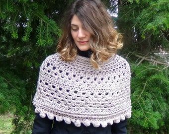 CROCHET PATTERN — Granny Bohemian Wrap — PDF pattern — Easy Crochet Capelet —  Crochet Pdf Pattern — adultone size — Instant Pdf Download