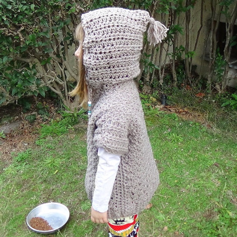 CROCHET PATTERN Comfy mini crochet pullover hoodie Crochet Pdf Pattern kids4/6,6/8,8/12 Easy Crochet pullover Instant PDF Download image 5