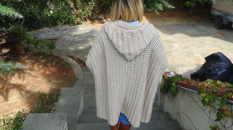 CROCHET PATTERN-Crochet Poncho Cardigan Beginner friendly Pattern PDF Pattern, Easy Crochet Cardigan image 7