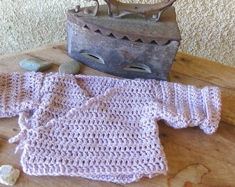 CROCHET PATTERN - Sugar Baby Kimono Cardigan -easy pattern - 0-3mo/3-6mo/6-12mo/1-2yrs/2-4yrs/4-6yrs/6-8yrs/8-10yrs/10-12yrs