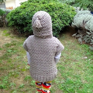 CROCHET PATTERN Comfy mini crochet pullover hoodie Crochet Pdf Pattern kids4/6,6/8,8/12 Easy Crochet pullover Instant PDF Download image 4