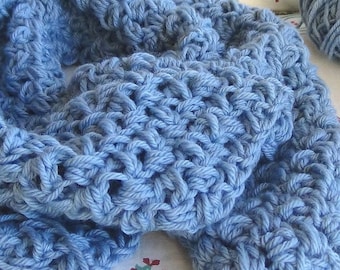 CROCHET PATTERN - Soft Chunky Scarf, PDF tutorial, Easy Crochet Scarf- Birthday Gift- How To Crochet Scarf- Warm Scarf