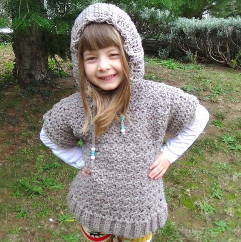CROCHET PATTERN Comfy mini crochet pullover hoodie Crochet Pdf Pattern kids4/6,6/8,8/12 Easy Crochet pullover Instant PDF Download image 2