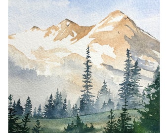 Mt. Rainier Summer, Watercolor Painting, Giclee Print (multiple sizes)