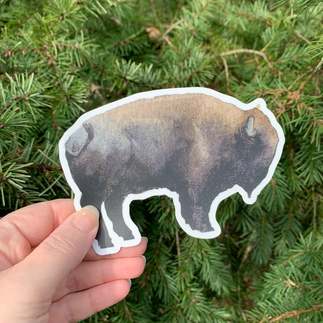 Buffalo Sticker, Watercolor Bison Decal for Laptops, Water Bottles and ...