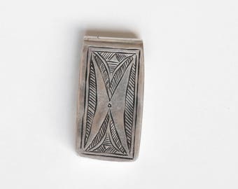 Tuareg pendant, Antique Ethiopian Etched Tribal Silver Tuareg Pendant, Tribal jewelry, Ethiopian pendant, Silver Tuareg, Tribal pendant