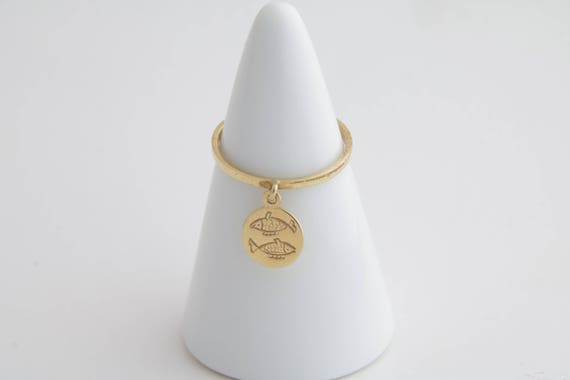 Pisces zodiac ring, Vintage Art Deco Pisces ring i