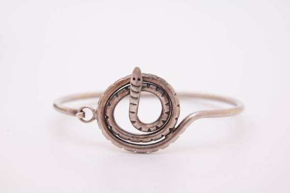 Vintage snake bracelet, Vintage snake silver brace
