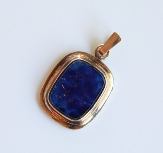 Lapis lazuli pendant, Vintage retro lapis lazuli a