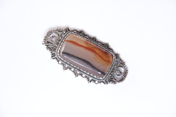 Antique Agate Brooch, Antique Edwardian Agate & S… - image 8