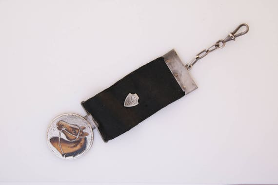 Equestrian FOB medallion, Antique Victorian silver