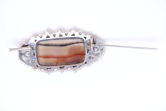 Antique Agate Brooch, Antique Edwardian Agate & S… - image 6