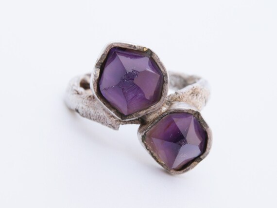 Amethyst Spire Ring, Vintage Purple Amethyst Point