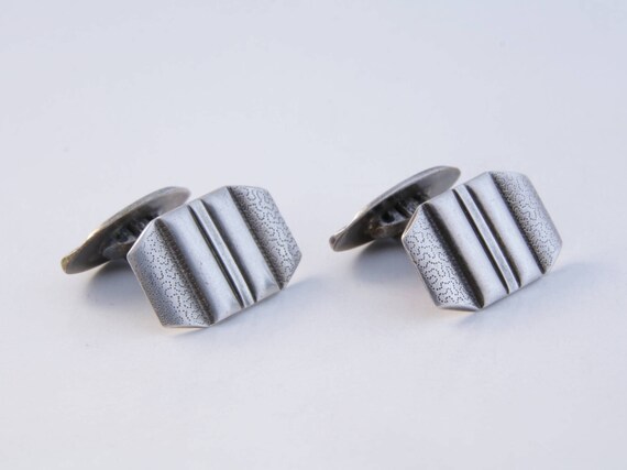 Men's Silver Cuff links, Antique silver men's cuff