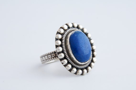 Lapis Lazuli Ring, Tribal Lapis Lazuli Gemstone R… - image 1