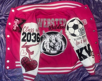 Custom School Mascot - Full Sleeve Multi Color  Letterman Varsity Jackets For Kids and Adults