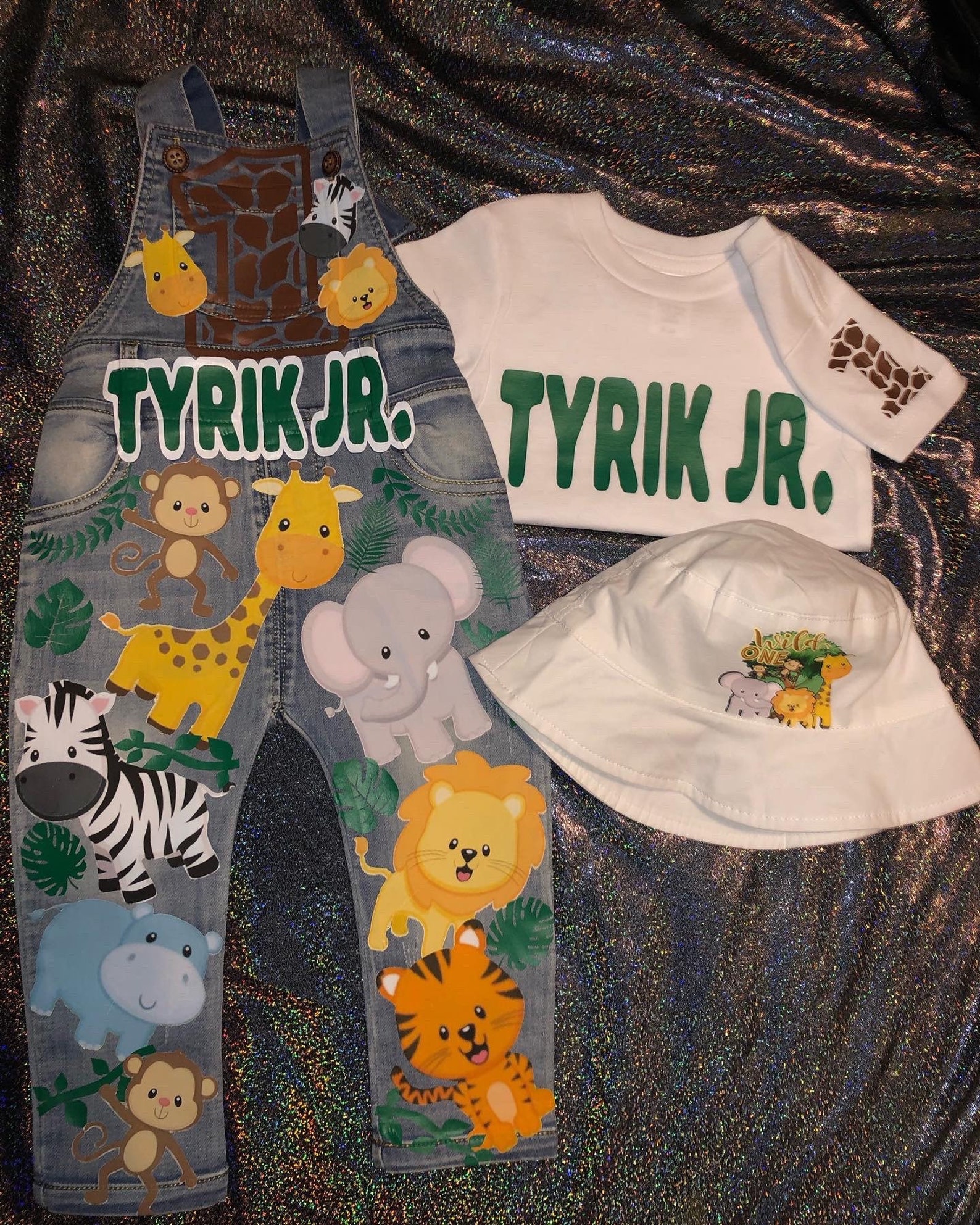 Baby Jungle Animals Safari Wild One Only Overalls No Tees - Etsy